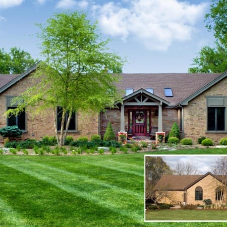 Before and After Photo of the Front of the Home