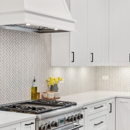 Kitchen Corner with Under Cabinet Recessed Puck Lighting