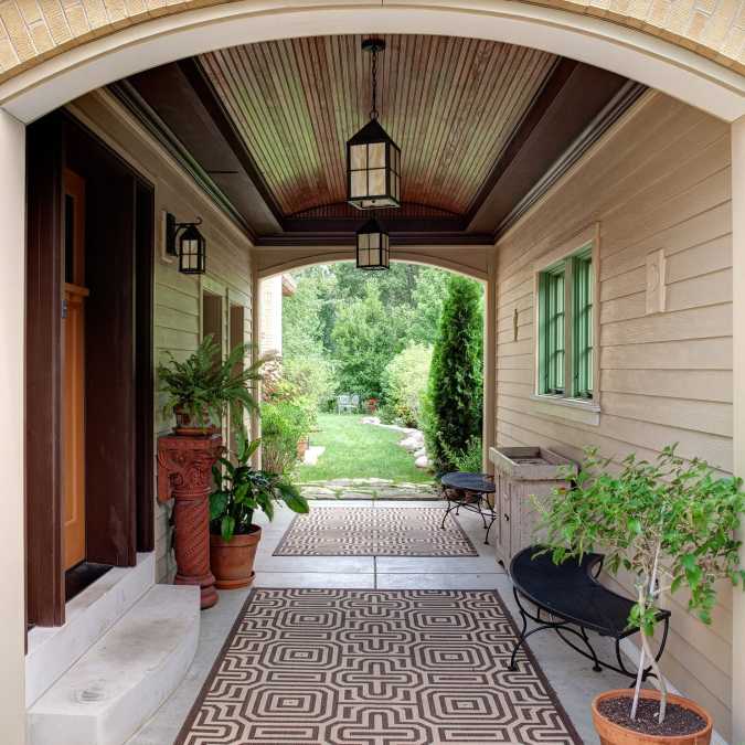 Beautiful Walkway with Teak Ceiling