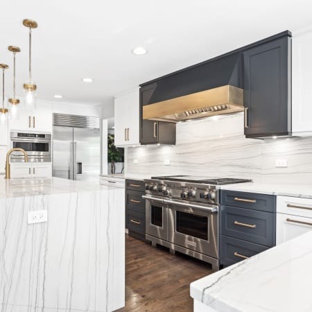 Two Tone Cabinetry to Frame Cooking Space