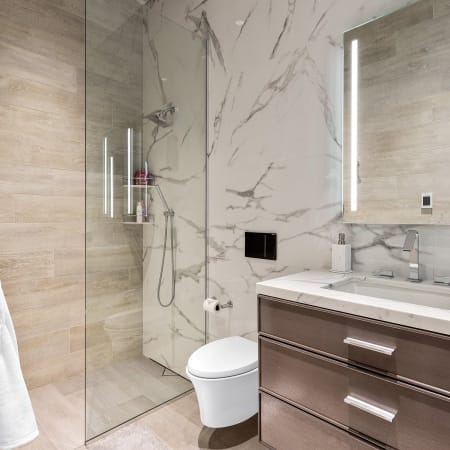 Touchless Toto Toilet, Floating Vanity