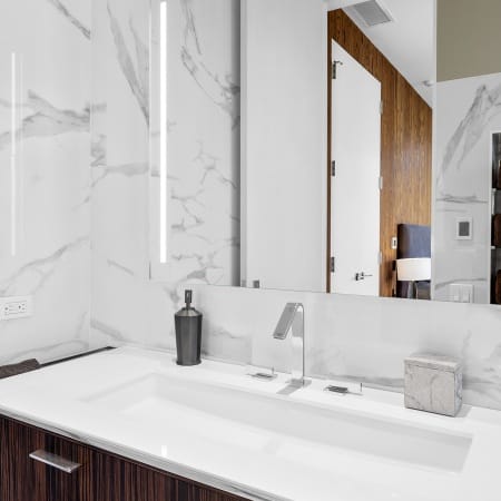 Modern and Extra Wide Sink in Single Vanity