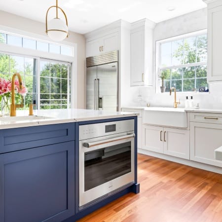 Built-In Oven and Microwave in Kitchen Island