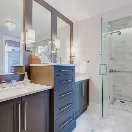 Double Vanity with Additional Drawer Storage in Primary Suite