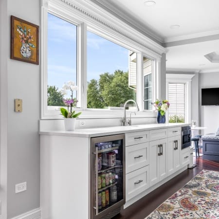Prep Counter with Beverage Chiller and Wet Bar