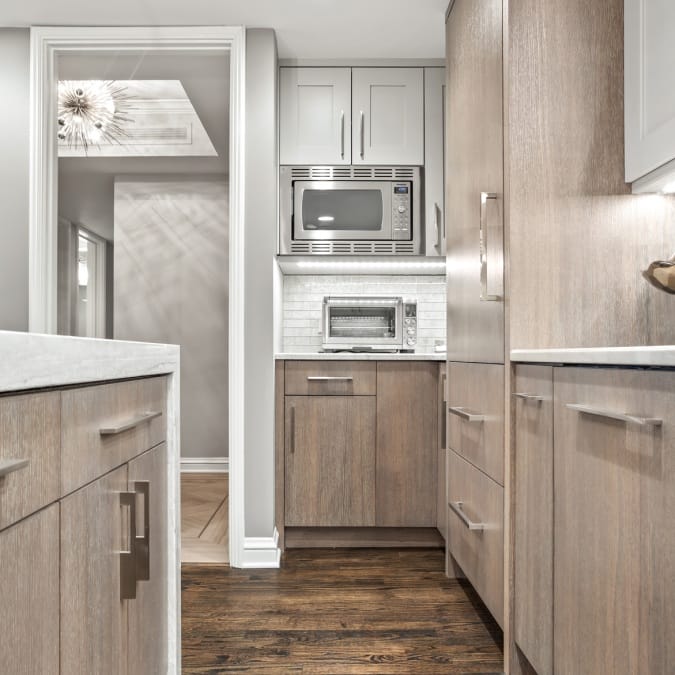 Built-In Microwave with Hidden Refrigerator Panel