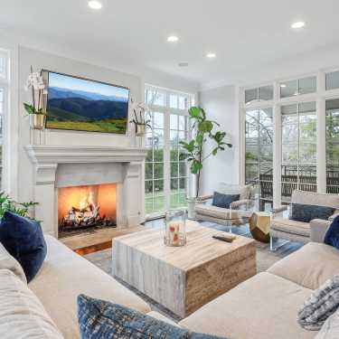 Living Room with Floor to Ceiling Windows