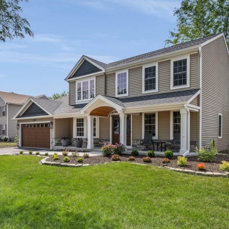 Portico with Low Pitched Gable Roof