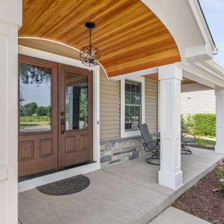 Fiber Glass Double Door with Large Glass Windows