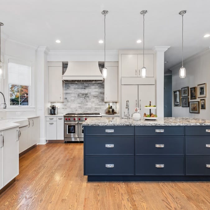 Blue Island with Pendant Lighting