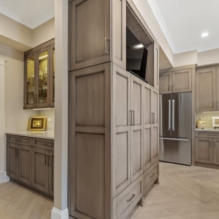 Corner Cabinet with Cut Out for Television Monitor