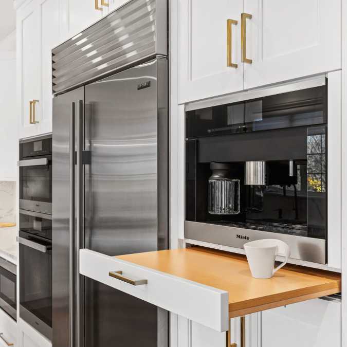 Coffee Station with Pull Out Shelf