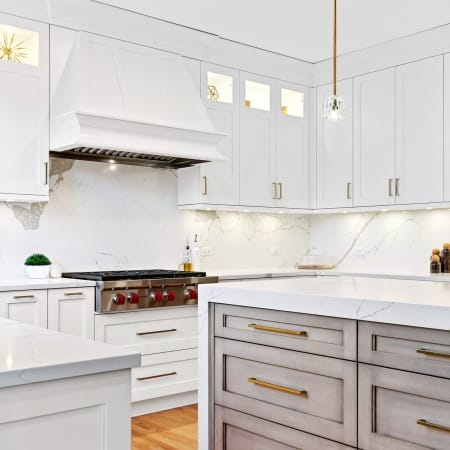 Range Wall Glass Front Cabinetry