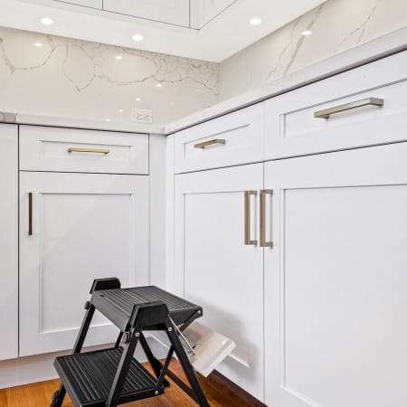 Toe Kick Integrated Pull Out Step Stool