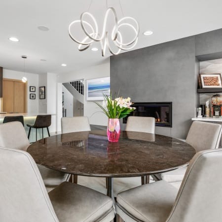 Dining Room with Custom Built-In Shelving