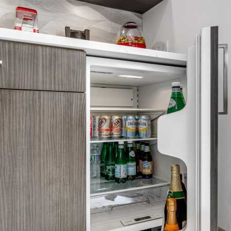 Beverage Chiller Below Custom Cabinets