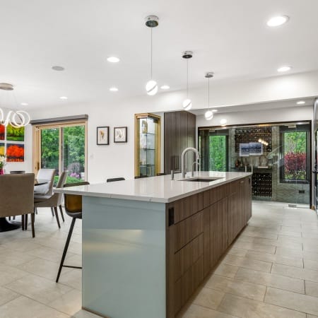 Open Concept Kitchen with Wine Cellar