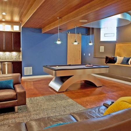 Entertaining Space with Wet Bar and Refrigerated Drawers