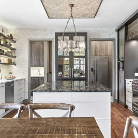 Antique Pantry Cabinet with Mirrored Front