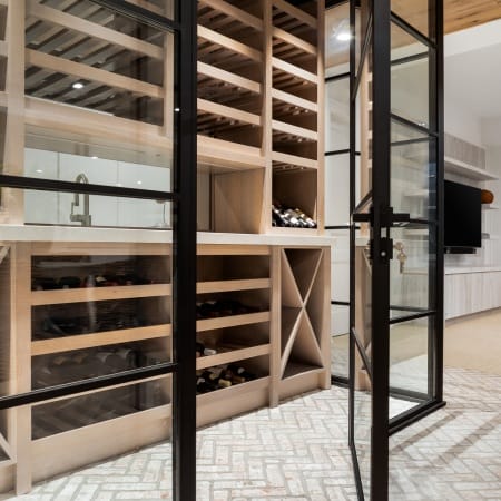 Custom Wine Cellar with Natural Stone Flooring