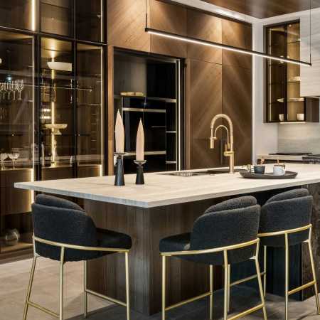 Island sink with Neolith stone countertops