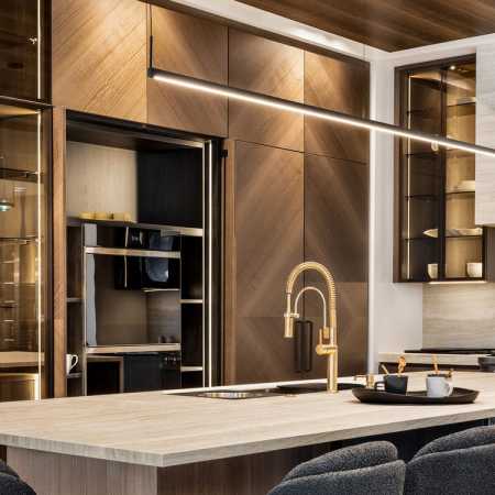 Pocket door panels for hidden ovens