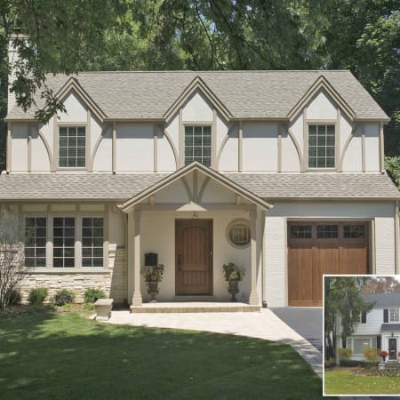 Before and After Photo of the Front Side of the Home