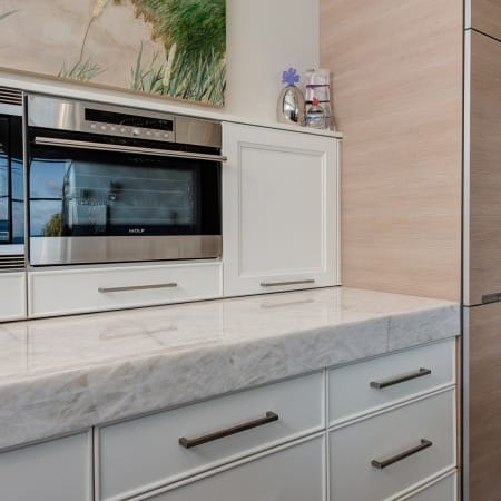 Built-In Appliances with Recessed Appliance Garage Storage Area