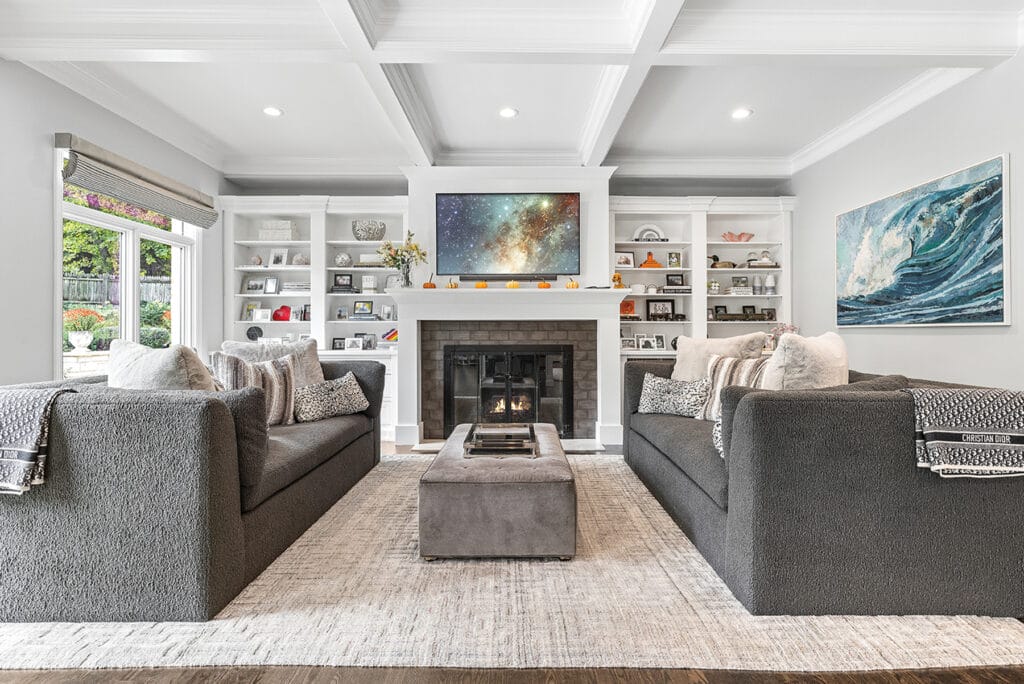 Modern Living Room With Couches And Artwork